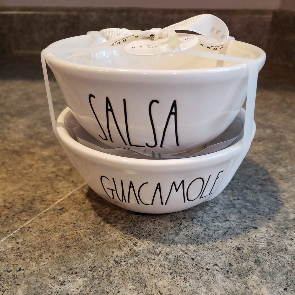 Rae Dunn salsa and guacamole dishes
